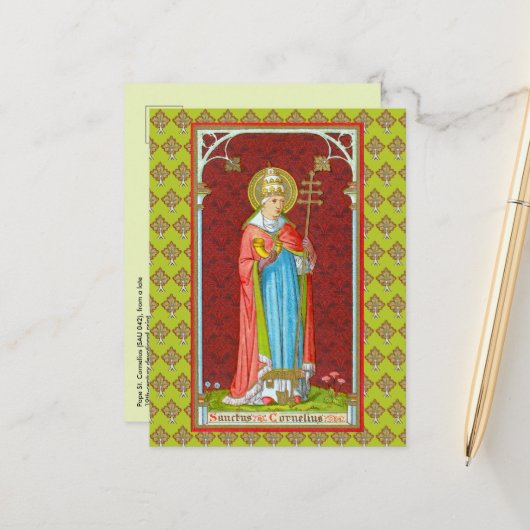 Carte postale du pape St. Cornelius (SAU 042) (Devant/Arrière en situation)