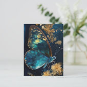 Carte postale du papillon de nuit papillon bleu (Debout devant)