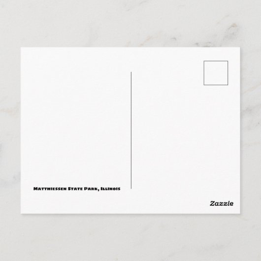 Carte postale du parc d'État Matthiessen, Utica Il (Dos)