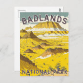 Carte postale du parc national Badlands (Devant / Derrière)