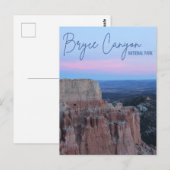 Carte postale du parc national de Bryce Canyon (Devant / Derrière)