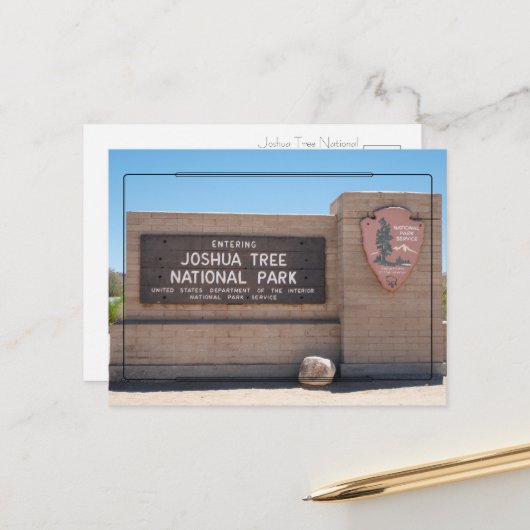 Carte postale du parc national de Joshua Tree (Devant/Arrière en situation)