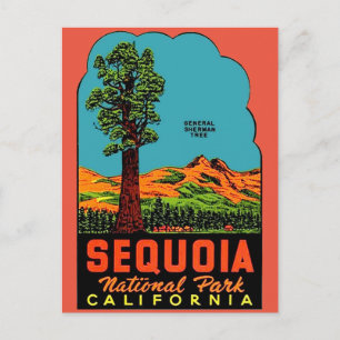 Carte postale du parc national de Sequoia en Calif