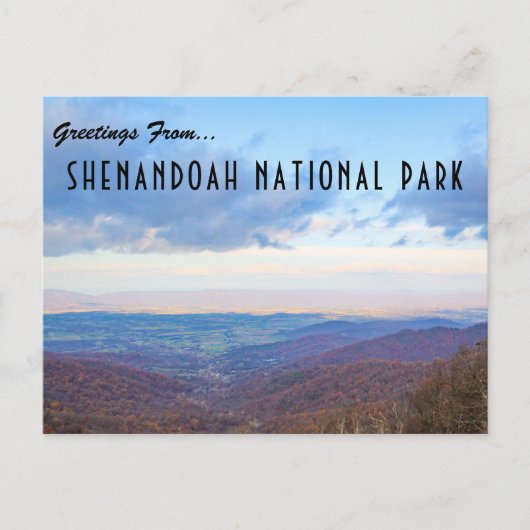 Carte postale du parc national de Shenandoah (Devant)