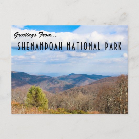 Carte postale du parc national de Shenandoah (Devant)