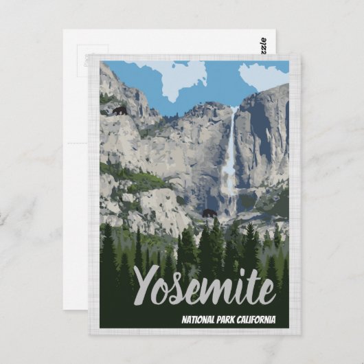 Carte postale du parc national de Yosemite (Devant / Derrière)