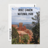 Carte postale du parc national du Bryce Canyon (Devant / Derrière)