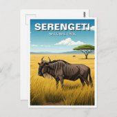 Carte postale du Parc national du Serengeti en Tan (Devant / Derrière)