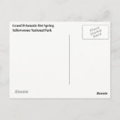 Carte postale du parc national Yellowstone (Dos)