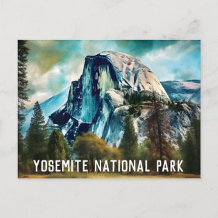 Carte postale du parc national Yosemite à demi-dôm