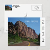 Carte postale du parc national Zion (Devant / Derrière)
