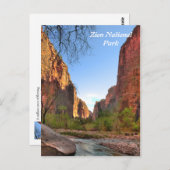 Carte postale du parc national Zion (Devant / Derrière)