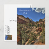 Carte postale du parc national Zion (Devant / Derrière)
