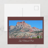 Carte postale du parc national Zion (Devant / Derrière)