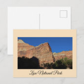 Carte postale du parc national Zion (Devant / Derrière)