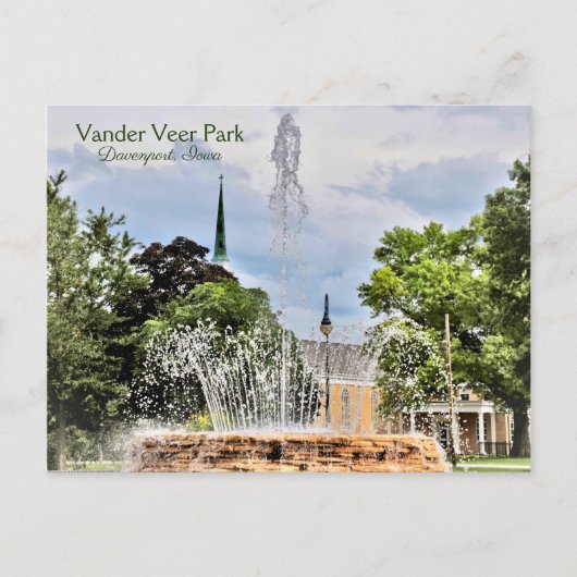 Carte postale du parc Vander Veer (Davenport, Iowa (Devant)