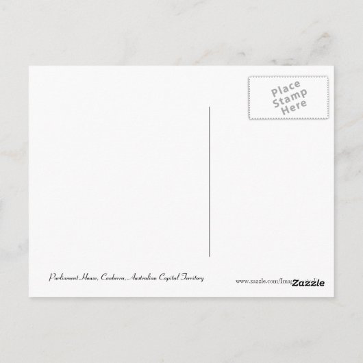 Carte postale du Parlement australien (Dos)
