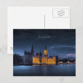 Carte postale du Parlement britannique à Londres (Devant / Derrière)