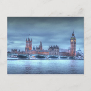Carte postale du Parlement britannique à Londres