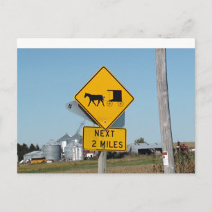 Carte postale du passage à niveau Amish Buggie