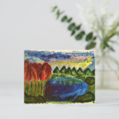Carte postale du paysage acrylique (Debout devant)