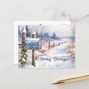 Carte postale du paysage hivernal de neige