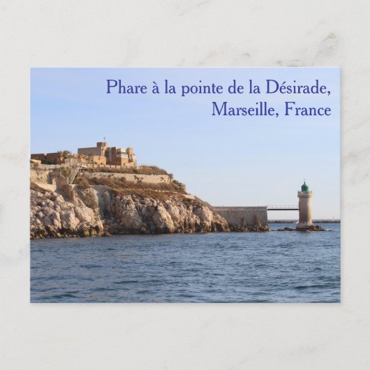 Carte postale du phare à la pointe de la Désirade (Devant)