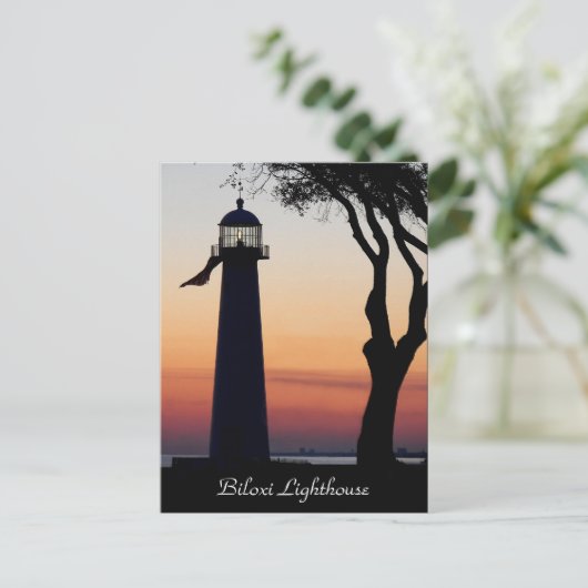 Carte postale du phare Biloxi (Debout devant)