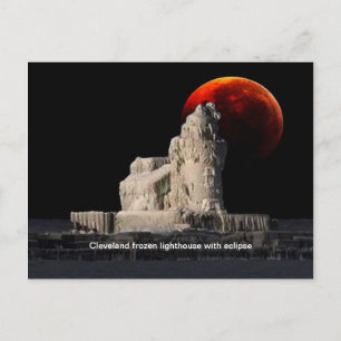 Carte postale du phare Cleveland congelé
