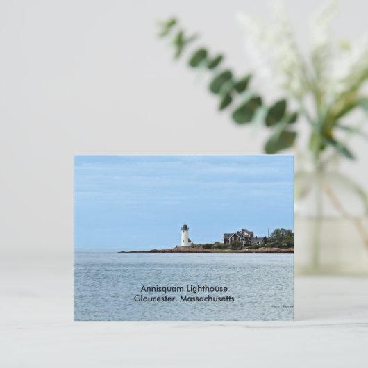 Carte postale du phare d'Annisquam (Debout devant)