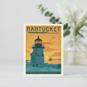 Carte postale du phare de Brant Point à Nantucket (Debout devant)