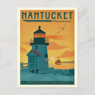 Carte postale du phare de Brant Point à Nantucket