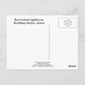 Carte postale du phare de Burnt Island (Dos)