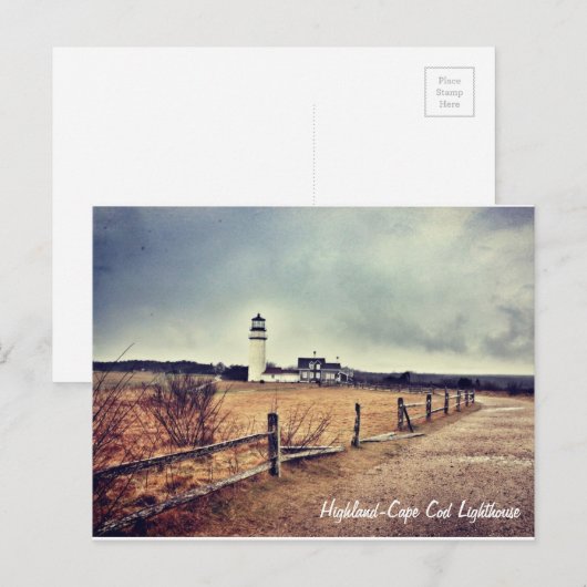 Carte postale du phare de Cape Cod (Highland) (Devant / Derrière)