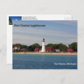 Carte postale du phare de Fort Gratiot (Devant / Derrière)