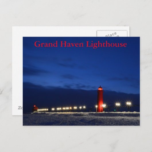Carte postale du phare de Grand Haven (Devant / Derrière)