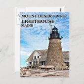 Carte postale du phare de Mount Desert Rock, Maine (Devant / Derrière)