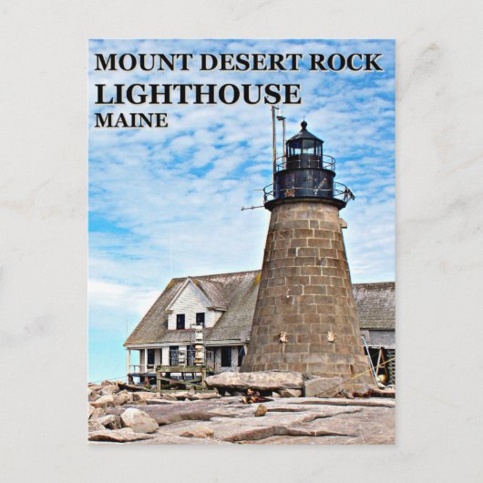 Carte postale du phare de Mount Desert Rock, Maine (Devant)