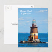 Carte postale du phare de Romer Shoal (Devant / Derrière)