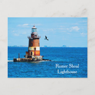 Carte postale du phare de Romer Shoal, port de New