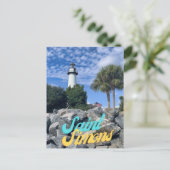 Carte postale du phare de Saint-Simons Island Beac (Debout devant)