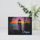 Carte postale du phare d'Oregon (Debout devant)