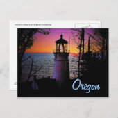 Carte postale du phare d'Oregon (Devant / Derrière)