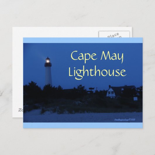 Carte postale du phare du Cap May (Devant / Derrière)