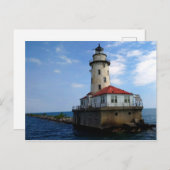 Carte postale du phare du port de Chicago (Devant / Derrière)