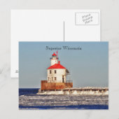 Carte postale du phare du Wisconsin (Devant / Derrière)