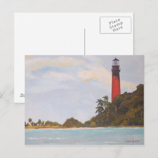 Carte postale du phare Jupiter (Devant / Derrière)