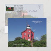 Carte postale du phare Marquette Harbour (Devant / Derrière)