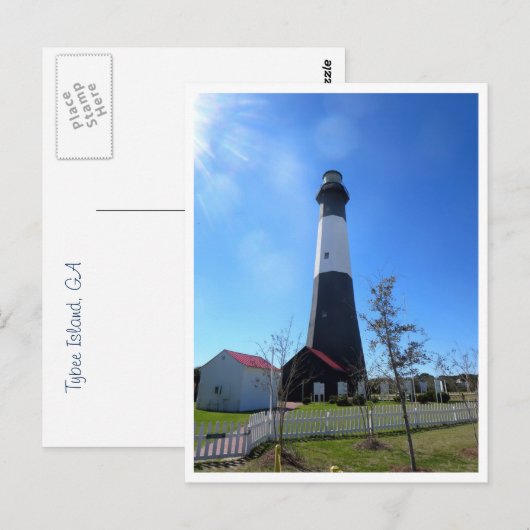 Carte postale du phare Tybee (Devant / Derrière)
