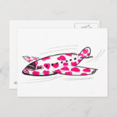 Carte postale du plan cardiaque rose (Devant / Derrière)